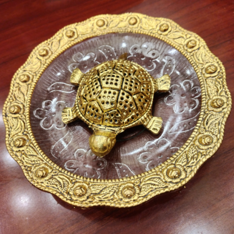 Glass Plate Turtle Vastu Tortoise